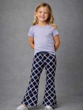 Garanimals Navy, Pink & White Plaid Flare Pants